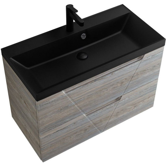 Тумба подвесная с раковиной BelBagno VITTORIA-1000-2C-SO-PINO-P 100 см, Pino (раковина BB1000/450-LV-ART-AST-NERO) - фото 8