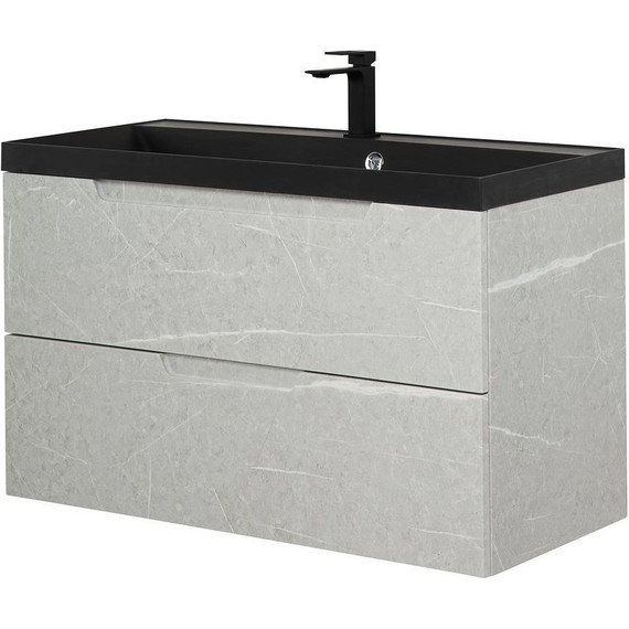 Тумба подвесная с раковиной BelBagno VITTORIA-1000-2C-SO-TB-P 100 см, Toros Bianco (раковина BB1000/450-LV-ART-AST-NERO) - фото 4