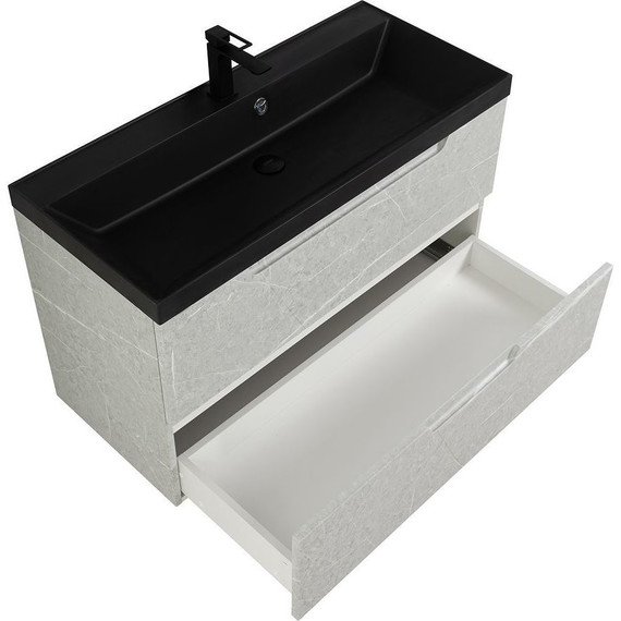 Тумба подвесная с раковиной BelBagno VITTORIA-1000-2C-SO-TB-P 100 см, Toros Bianco (раковина BB1000/450-LV-ART-AST-NERO) - фото 5