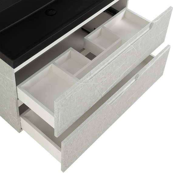 Тумба подвесная с раковиной BelBagno VITTORIA-1000-2C-SO-TB-P 100 см, Toros Bianco (раковина BB1000/450-LV-ART-AST-NERO) - фото 7