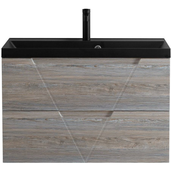 Тумба подвесная с раковиной BelBagno VITTORIA-900-2C-SO-PINO-P 90 см, Pino (раковина BB900/450-LV-ART-AST-NERO) - фото 