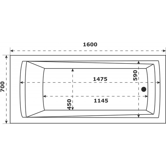 Ванна акриловая Azario Бали 160x70 см БАВ0102, Размер - мм: 1600х700 - фото, картинка 6 Ванна акриловая Azario Бали 160x70 см БАВ0102, Размер - мм: 1600х700 - фото 6