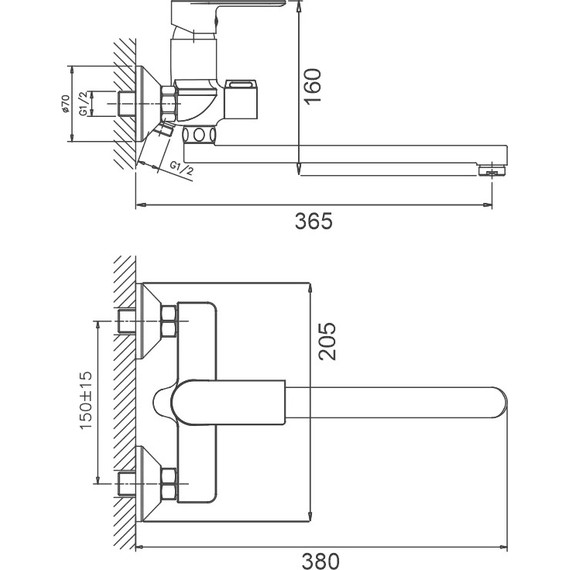 Смеситель для ванны Belz B22678 - фото 2