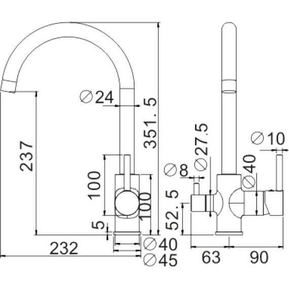 Смеситель для кухни Belz B76801, Цвет производителя: хром - фото 3