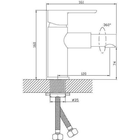 Смеситель для раковины Diadonna D80-150113 - фото 2