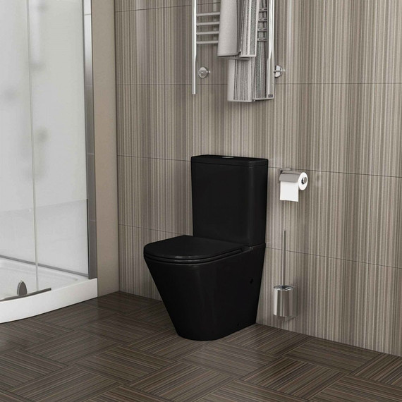 Унитаз-компакт безободковый Grossman GR-4450BMS с крышкой микролифт, чёрный матовый, Цвет производителя: чёрный матовый - фото 8