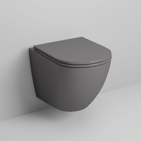 Унитаз подвесной безободковый Grossman GR-4455GMS с крышкой микролифт, серый матовый - фото, картинка 2 Унитаз подвесной безободковый Grossman GR-4455GMS с крышкой микролифт, серый матовый - фото 2