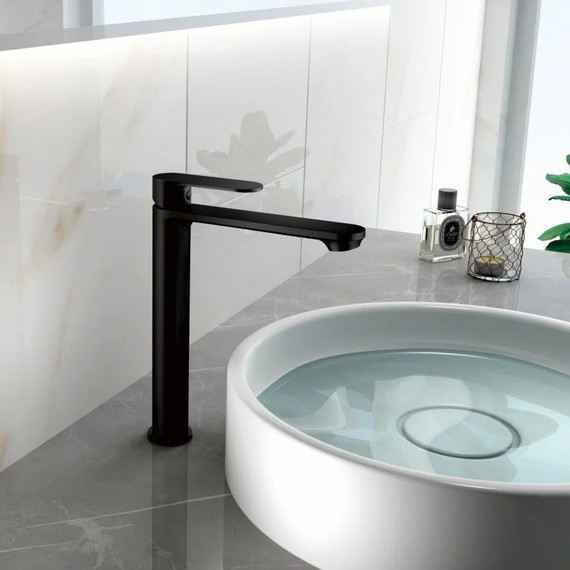 Смеситель для раковины высокий Haiba HB11590-7, чёрный матовый - фото, картинка 2 Смеситель для раковины высокий Haiba HB11590-7, чёрный матовый - фото 2