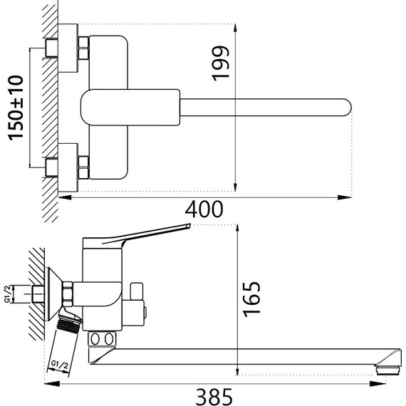 Смеситель для ванны Haiba HB22816 - фото 3