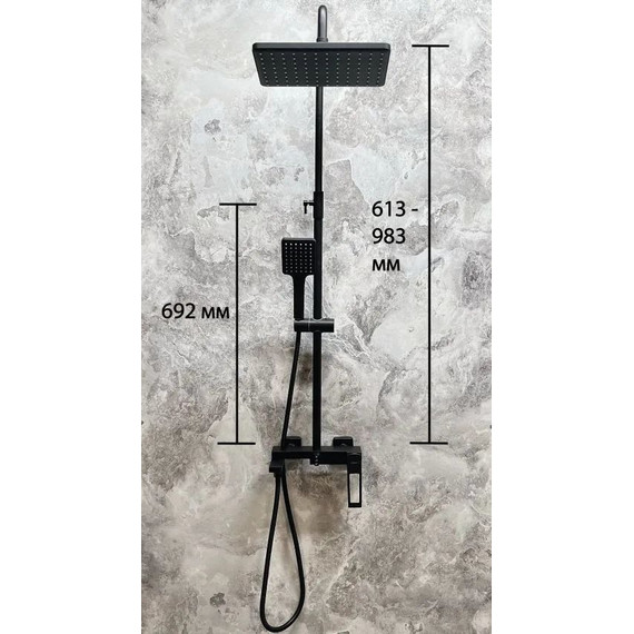 Душевая стойка Haiba HB24817-7, чёрный матовый - фото 2