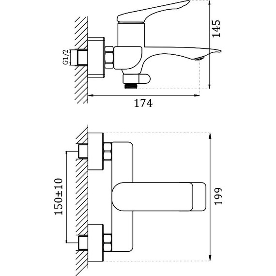 Смеситель для ванны Haiba HB60816 - фото 3