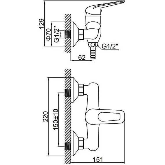 Смеситель для душа Ledeme L2048 - фото 8