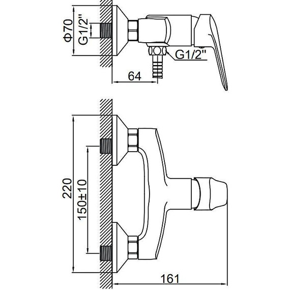 Смеситель для душа Ledeme L2051 - фото 11