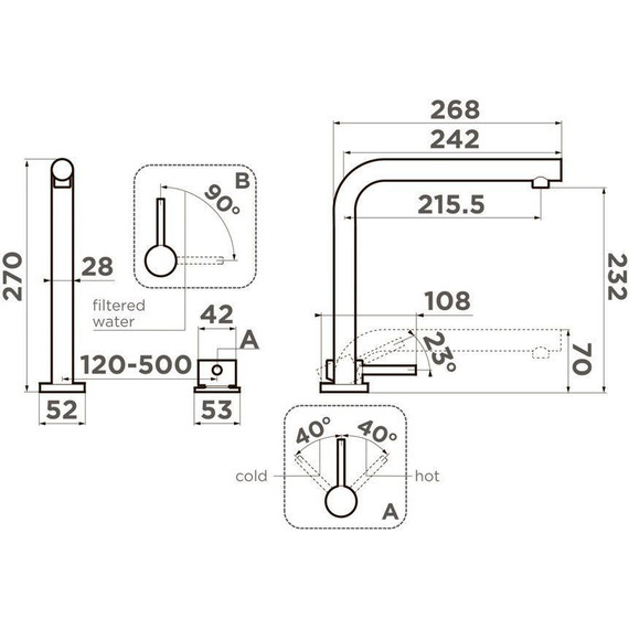 Смеситель для кухни Omoikiri Nara 2 Plus C 4994366, хром - фото 2