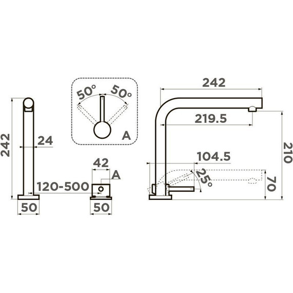 Смеситель для кухни Omoikiri Nara BN 4994328, нержавеющая сталь - фото 2