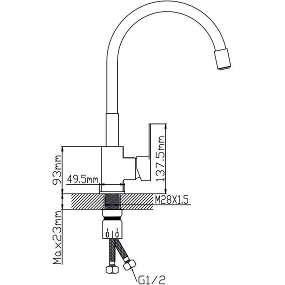 Смеситель для кухни Potato P58130S-19, хром/серый - фото 2