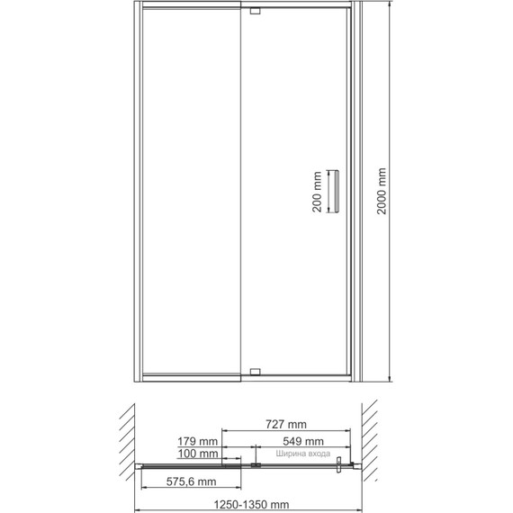 Душевая дверь WasserKraft Berkel 130 см 48P30, серебристый/прозрачное - фото 2