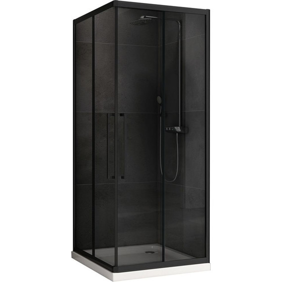 Душевое ограждение Abber Schwarzer Diamant 80x80 см AG02080BDTH, чёрный/тонированное - фото 