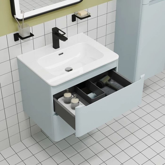 Тумба подвесная с раковиной Iddis Edifice 60 см EDI60B0i95K, голубой - фото 7