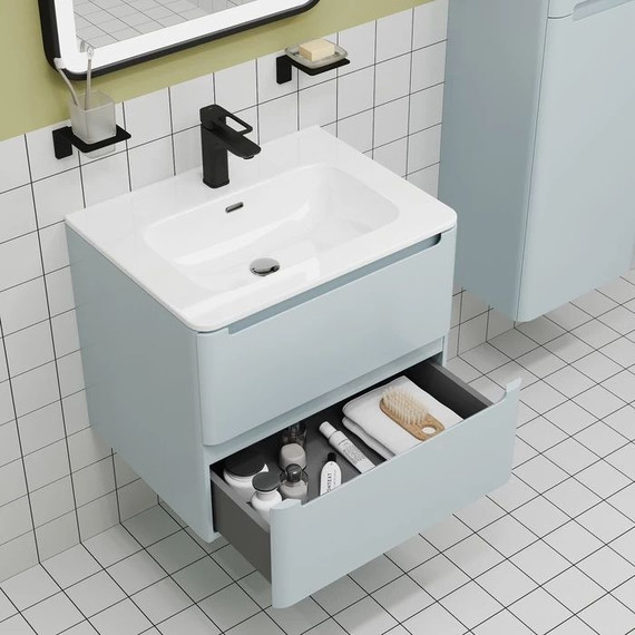 Тумба подвесная с раковиной Iddis Edifice 60 см EDI60B0i95K, голубой - фото 8