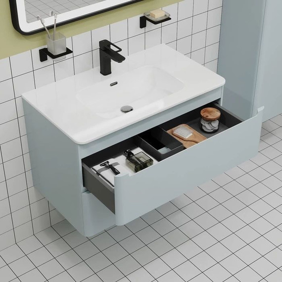 Тумба подвесная с раковиной Iddis Edifice 80 см EDI80B0i95K, голубой - фото 7