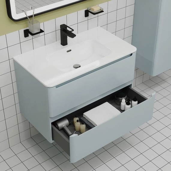 Тумба подвесная с раковиной Iddis Edifice 80 см EDI80B0i95K, голубой - фото 8