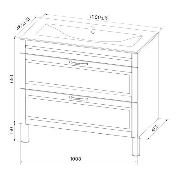 Тумба напольная с раковиной Iddis Oxford 100 см OXF10N1i95K, синий - фото, картинка 5 Тумба напольная с раковиной Iddis Oxford 100 см OXF10N1i95K, синий - фото 5