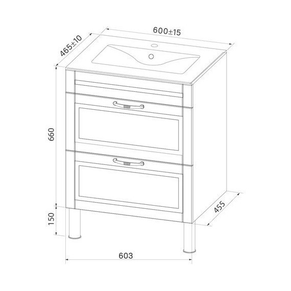 Тумба напольная с раковиной Iddis Oxford 60 см OXF60N0i95K, синий - фото 5