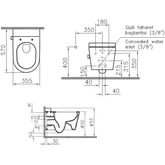 Унитаз-биде подвесной безободковый Vitra Nest 5176B003-6233 - фото, картинка 4 Унитаз-биде подвесной безободковый Vitra Nest 5176B003-6233 - фото 4