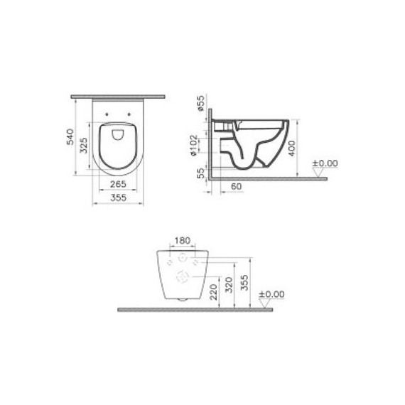 Унитаз подвесной безободковый Vitra Mia Round 7510B003-0075 - фото, картинка 3 Унитаз подвесной безободковый Vitra Mia Round 7510B003-0075 - фото 3