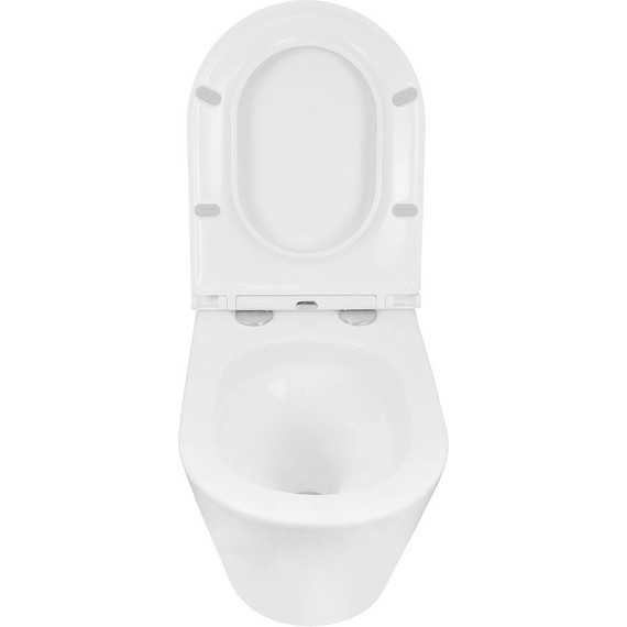 Унитаз подвесной безободковый Azario Teramo AZ-0053-UQ3 (система смыва Торнадо) с тонкой крышкой микролифт, Цвет производителя: белый - фото, картинка 5 Унитаз подвесной безободковый Azario Teramo AZ-0053-UQ3 (система смыва Торнадо) с тонкой крышкой микролифт, Цвет производителя: белый - фото 5