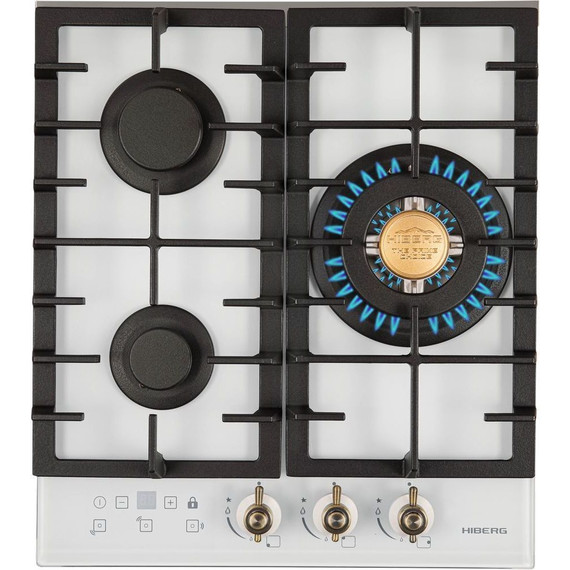 Газовая варочная поверхность Hiberg VM 4535 W (белое стекло) - фото 2
