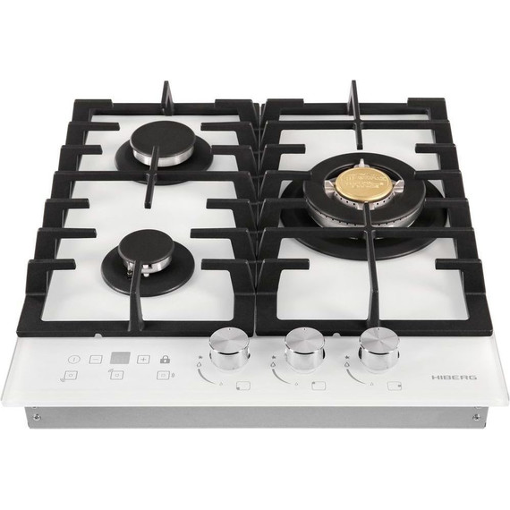 Газовая варочная поверхность Hiberg VM 4535 W (белое стекло) - фото 3