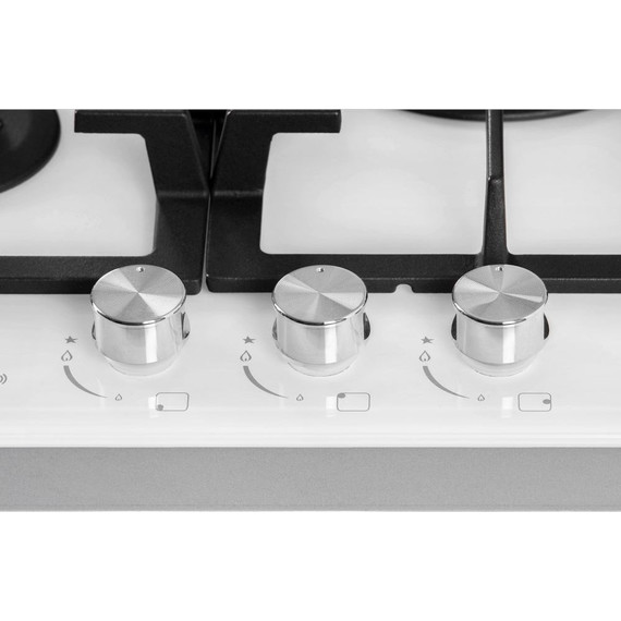 Газовая варочная поверхность Hiberg VM 4535 W (белое стекло) - фото 8