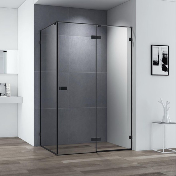 Душевое ограждение Cezares 120х100 см BELLAGIO-AH-1-120/100-C-NERO (стекло 8 мм) черный/прозрачное - фото 