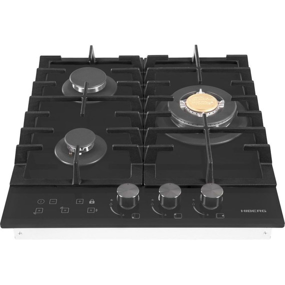 Газовая варочная поверхность Hiberg VM 4535 B (чёрное стекло) - фото 3