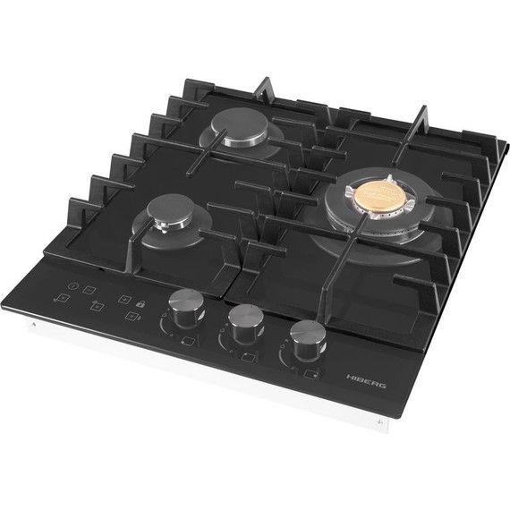 Газовая варочная поверхность Hiberg VM 4535 B (чёрное стекло) - фото 4