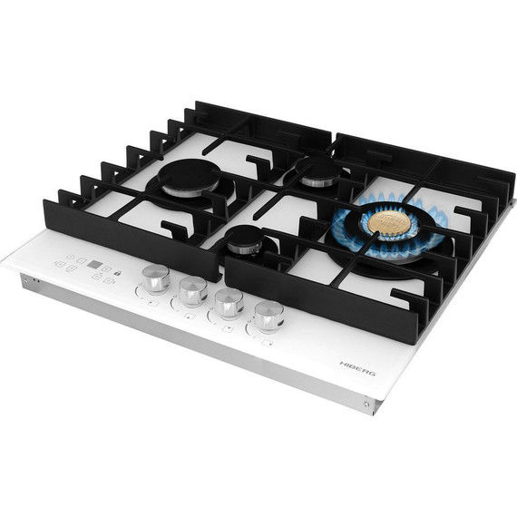 Газовая варочная поверхность Hiberg VM 6145 W (белое стекло) - фото 3