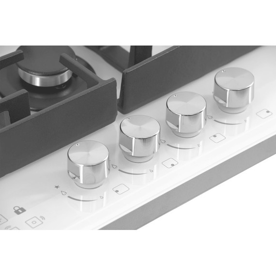 Газовая варочная поверхность Hiberg VM 6145 W (белое стекло) - фото 6