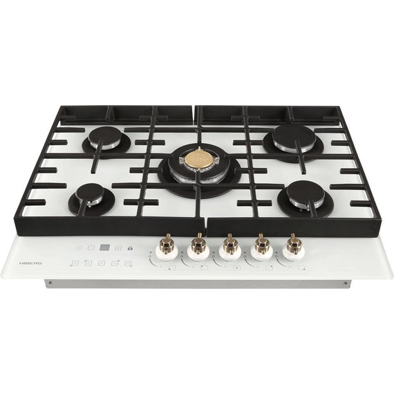 Газовая варочная поверхность Hiberg VM 7155 W (белое стекло) - фото 4