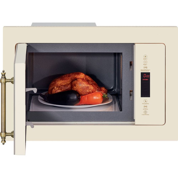 Встраиваемая микроволновая печь Hiberg VM 8505 Y (бежевое стекло) - фото 5