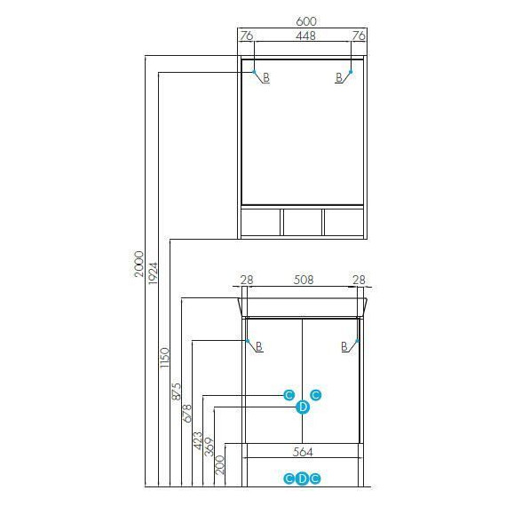 Тумба напольная с раковиной Акватон Йорк 60 см 1A1702K1YOAY0, белый/выбеленное дерево - фото 8