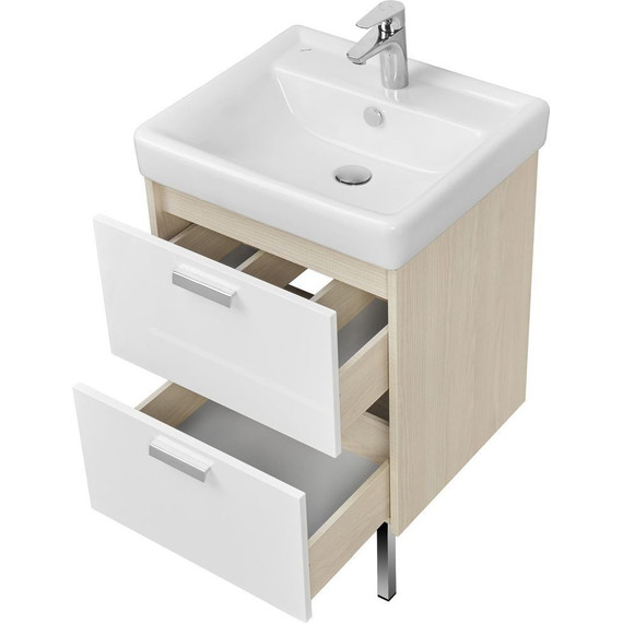 Тумба напольная с раковиной Акватон Йорк 55 см 1A1705K1YOAV0, белый/ясень фабрик - фото 3