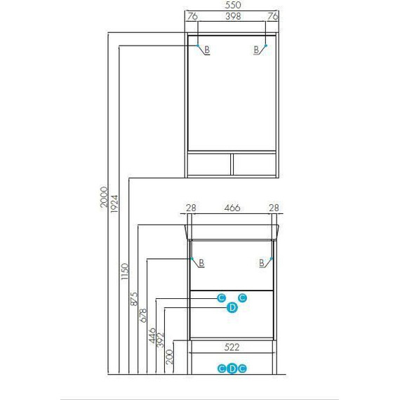 Тумба напольная с раковиной Акватон Йорк 55 см 1A1705K1YOAV0, белый/ясень фабрик - фото 8