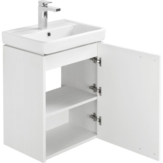 Тумба подвесная с раковиной Акватон Йорк 50 см 1A1709K2YOAY0, белый/выбеленное дерево - фото, картинка 4 Тумба подвесная с раковиной Акватон Йорк 50 см 1A1709K2YOAY0, белый/выбеленное дерево - фото 4