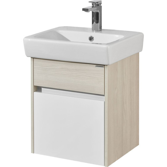 Тумба подвесная с раковиной Акватон Верди 50 см 1A1959K1VDAV0, белый/ясень фабрик - фото 3