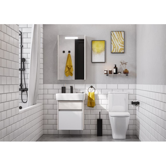 Тумба подвесная с раковиной Акватон Верди 50 см 1A1959K1VDAV0, белый/ясень фабрик - фото 7