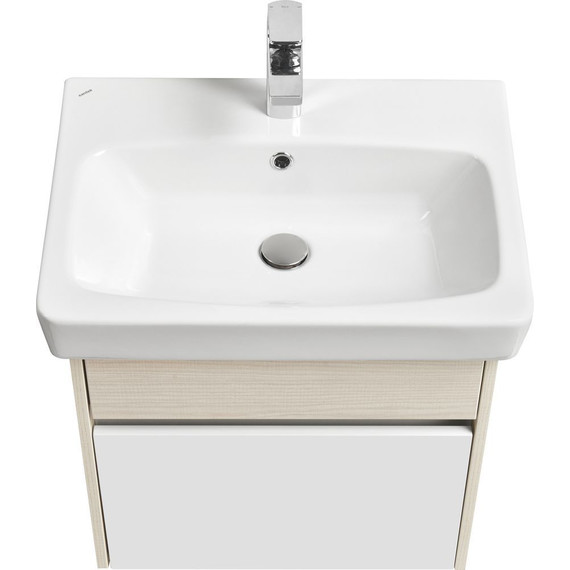 Тумба подвесная с раковиной Акватон Верди 60 см 1A2067K1VDAV0, белый/ясень фабрик - фото 4