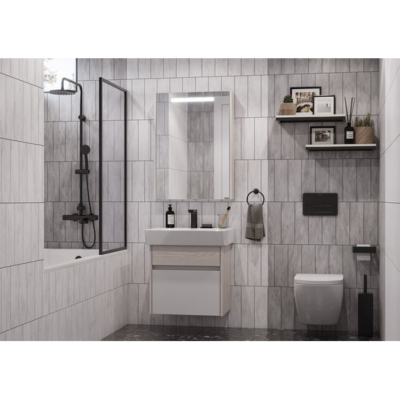 Тумба подвесная с раковиной Акватон Верди 60 см 1A2067K1VDAV0, белый/ясень фабрик - фото 6