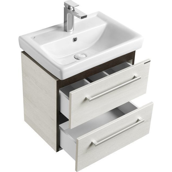 Тумба подвесная с раковиной Акватон Ронда 55 см 1A2076K1RSC20, дуб соммерсет - фото 3